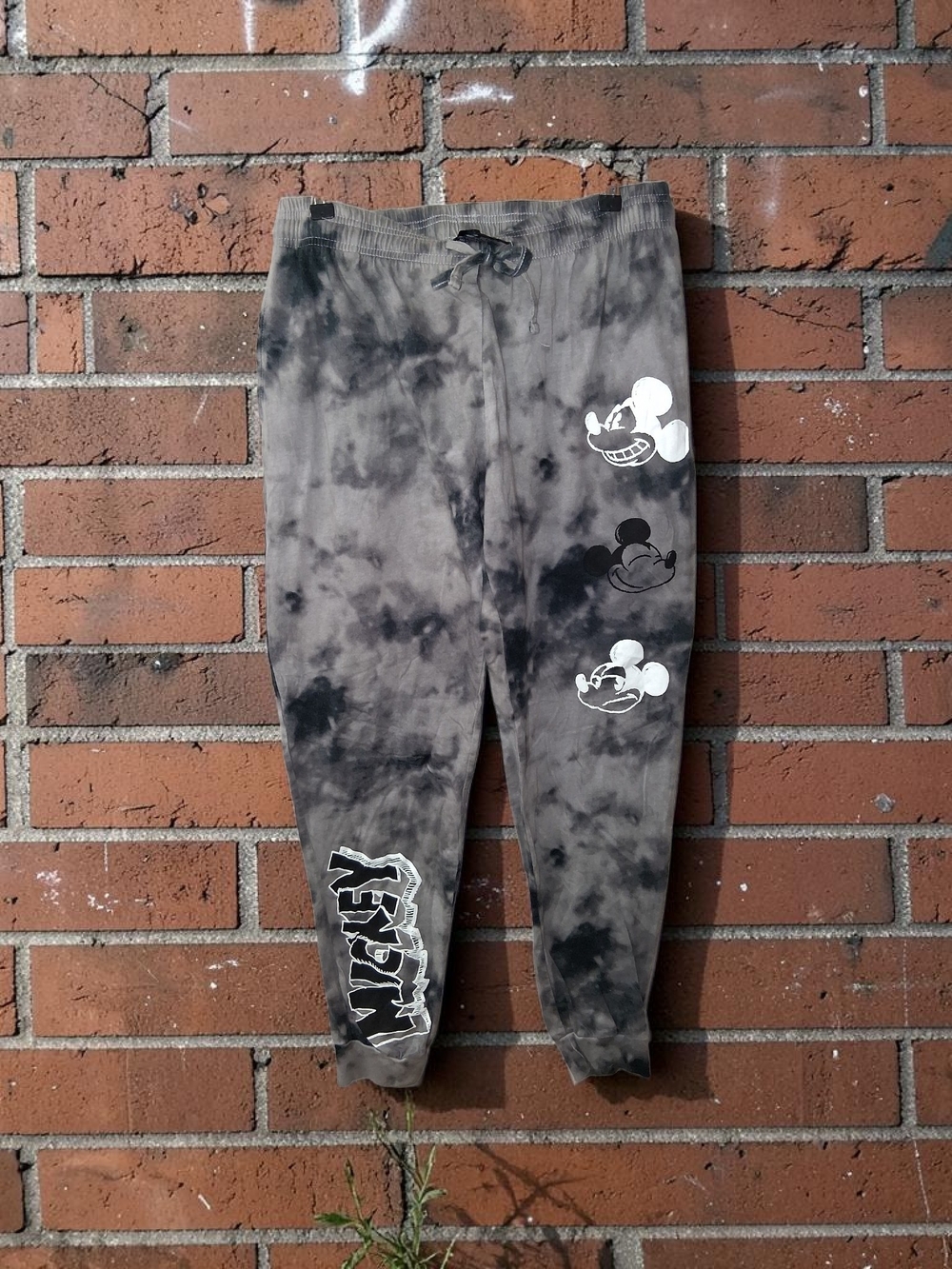 Disney Black & Gray Tie-Dye Mickey Joggers